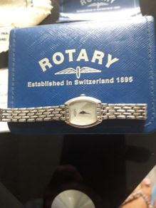 Rotary Watch Sterling Silver & Diamond With Mother Of Pearl Face