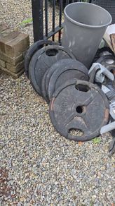 weight plates, barbell, squat rack