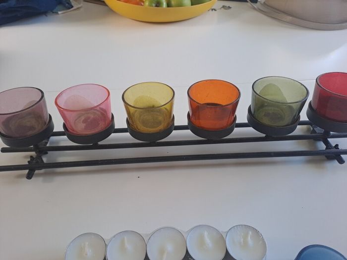 50 Tealights, 6-tealight rack and 3 separate holders