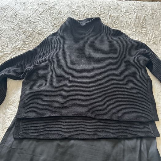 Allsaints Eloise Funnel Neck Dress Black Medium