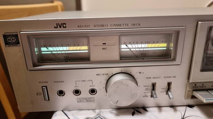 From 1980 JVC KD-A11 Stereo Cassette Deck, sale as parts who want to repair.