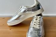 M&amp;S silver leather sneakers, uk4, new