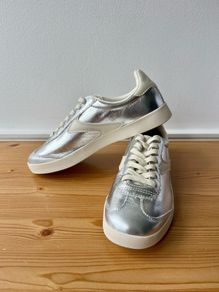 M&S silver leather sneakers, uk4, new