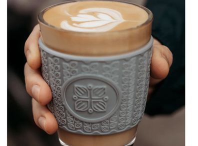 Funk My World - Grey Eco-Friendly Travel Mug Borosilicate Glass - 12oz Barrister Friendly