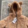 Next baby girls fur coat with hood and lovely  fur  ear detail Image 4