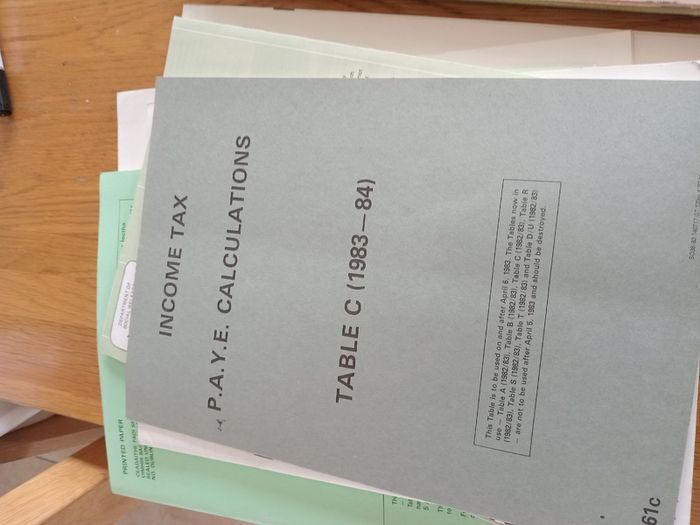 tax books,ie  p.r.s.i etc