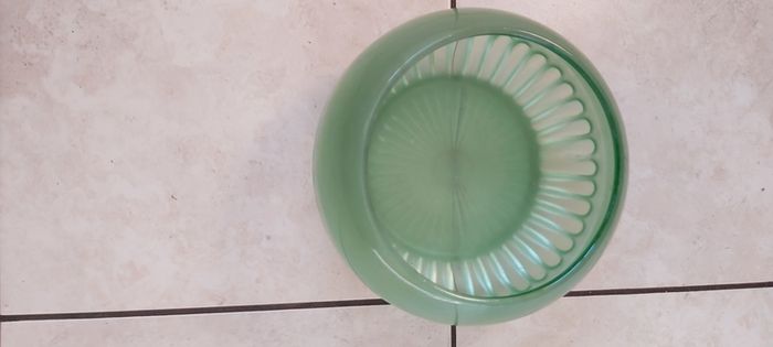 Vintage Green Glass Decorative Bowl
