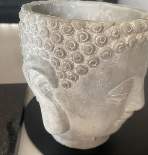 Cement Buddha Head Candle