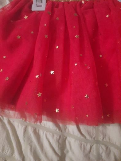 red and gold baby skirt