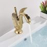 Gold Bathroom Faucet Bathroom Mixer Tap Basin Mixer Tap Bathroom Golden Animal Swan Tap Image 2