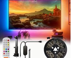 RGBIC TV Backlight Strip with Retractable AR Sensor That Captures Colours And Music Rhythms, Synchronizing