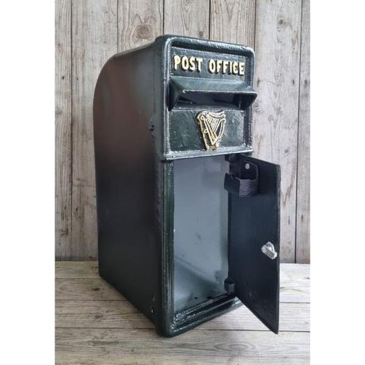 Cast Iron Post Box Large Big Harp Dark Green CH R MB04 DG