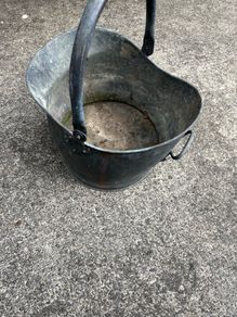 Vintage metal coal shuttle