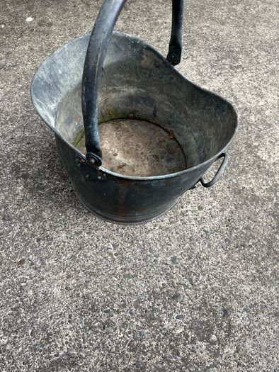 Vintage metal coal shuttle