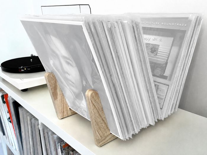 Solid Ash Record Display Stand