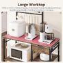 Microwave Oven Rack, 90cm Large Microwave Oven Kitchen Rack with 2 Height-Adjustable and Removable Shelves, High Load-Bearing Design, Drawers Image 4