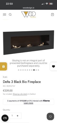 Kratki Delta 3 Black Bio Fireplace