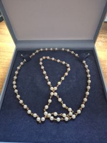 Vintage Faux Pearl Necklace Small Beads