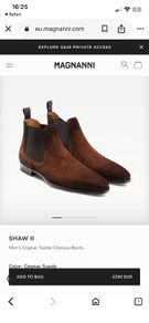 Magnanni Men's Cognac Suede Chelsea Boots