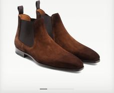 Magnanni Men's Cognac Suede Chelsea Boots