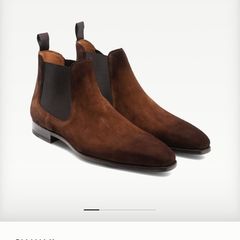 Magnanni Men's Cognac Suede Chelsea Boots