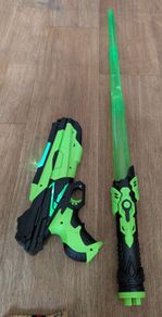 Light-Up Toy Blaster and Retractable Lightsaber