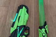 Light-Up Toy Blaster and Retractable Lightsaber