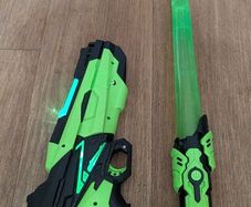 Light-Up Toy Blaster and Retractable Lightsaber