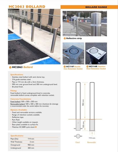 New Stainless steel Bollards
