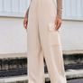 Cotton Apricot Joggers  Size S, Flip Pocket, Side Stripe Image 2