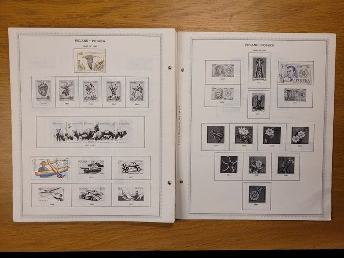 Poland 1946 -1983  Minkus Stamp album pages partially filled