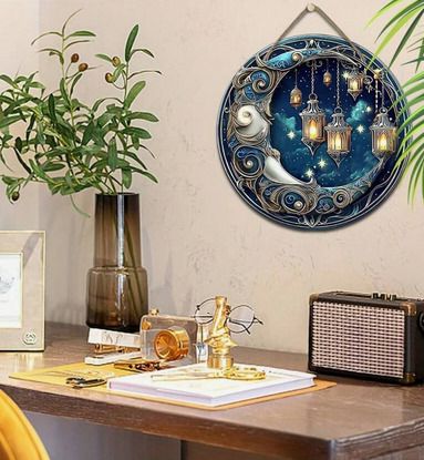 3in1 Matching Set: Grey Persian Style Rug + Home Decoration + Small Lamp