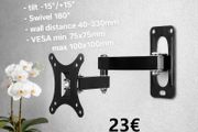 TV Monitor Wall Mount Bracket Tilt Swivel 13-27"