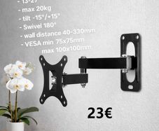 TV Monitor Wall Mount Bracket Tilt Swivel 13-27"