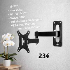 TV Monitor Wall Mount Bracket Tilt Swivel 13-27"