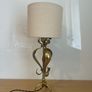 Art Noveau EFESCA Brass and copper table lamp with twisted cable c1910 Image 9