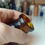486 - Set of 2 Vintage Brown Amber Glass Cork Top Collectible Decorative Bovril Bottles Image 9