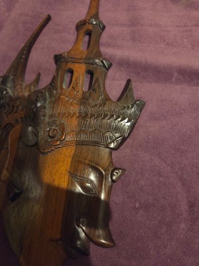 Vintage Thai Carved Face Temple Deity