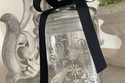 ShabbyChic Decorative Glass Storage with velvet Ribbon