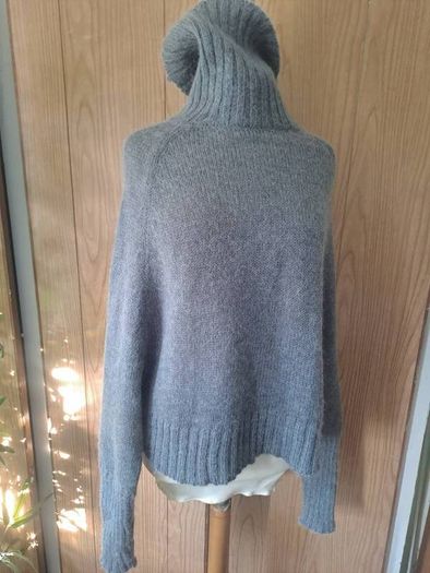 Made in Italy grey cape turtleneck jumper