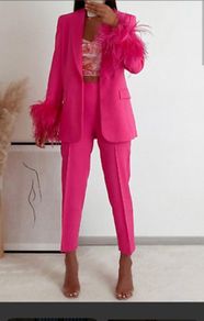 Zara Minimalist High Waist Trousers Pink XS -Brand New