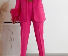 Zara Minimalist High Waist Trousers Pink XS -Brand New