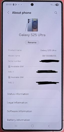 Samsung Galaxy S25 Ultra 5G 256GB 12GB (Titanium Silver Blue)