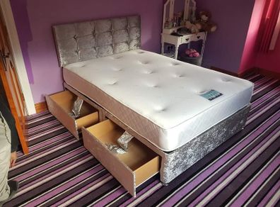 Brand New Stylist Single, Double King And Superking Sizes Divan Beds. Optional Drawers And Tufted Mattresses Instock