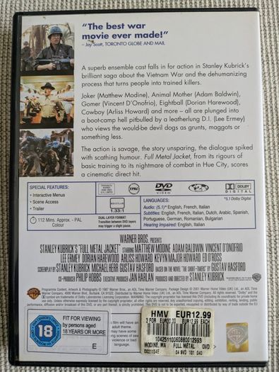 Stanley Kubrick's Full Metal Jacket DVD - Digitally Restored