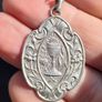 1937 Irish Sterling Silver Communion Medal and original silver chain Image 5