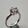 925 Sterling Silver Pink Heart Stone Ring Image 8