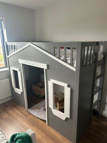 Bunk bed and playhouse