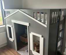 Bunk bed and playhouse