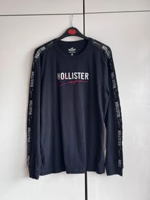 Hollister Black Long Sleeve Logo Top - Size S